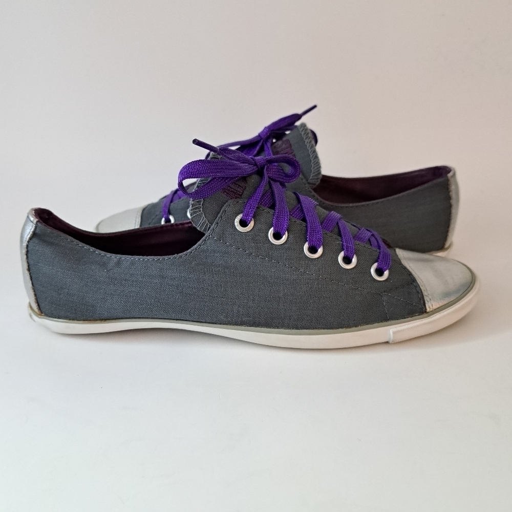 Converse Dainty Low Profile‎ All Star Sneakers Purple Silver Gray